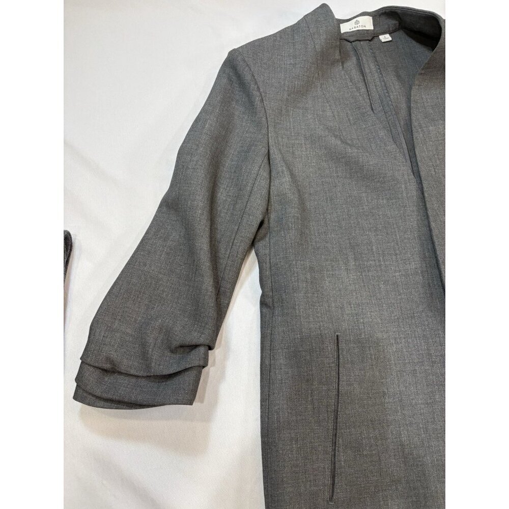 Babaton Aritzia Open Front 3/4 Sleeve Blazer Jacket Charcoal Gray Size 6 - Picture 6 of 9